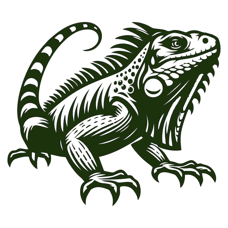 Vector a green lizard with a green background that says lizard