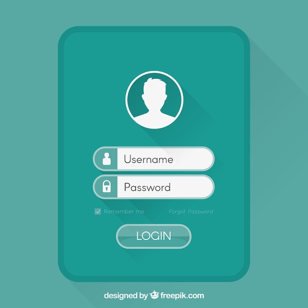 Green login form design