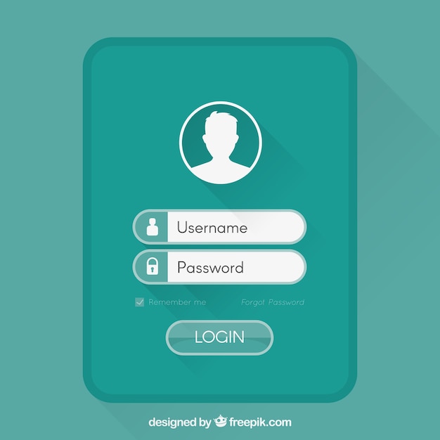 Vector green login form design