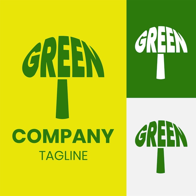 The green logo design can be used for brands and businesses