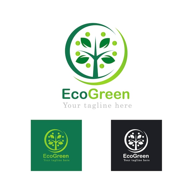 Vector green logo design free vector