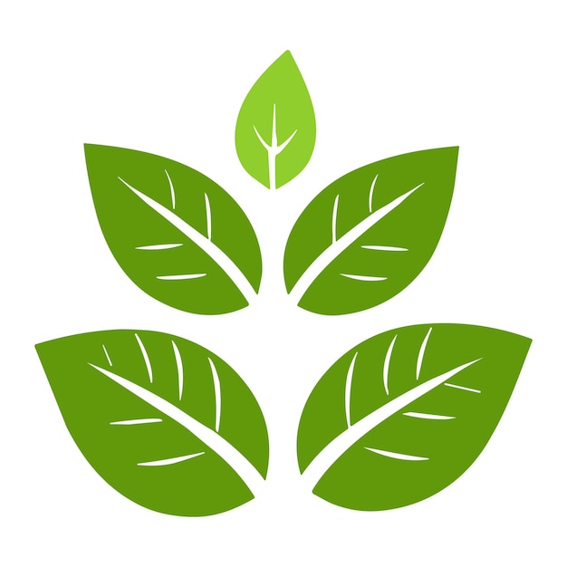 Green Logo Leaf Flat Modern design isolated on white background