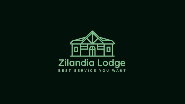 Vector a green logo for a lodge with a green background
