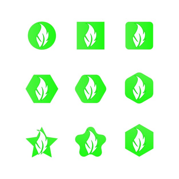 Vector a green logo with a leaf and star on it