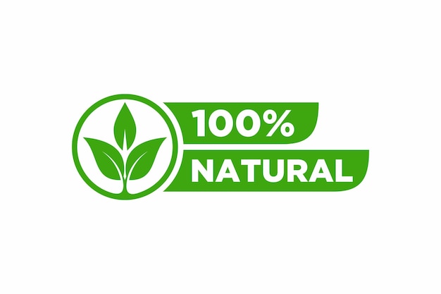 Green logo with the title 100 % natural.