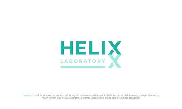 Green logo with the title 'helix laboratory' and cross X icon