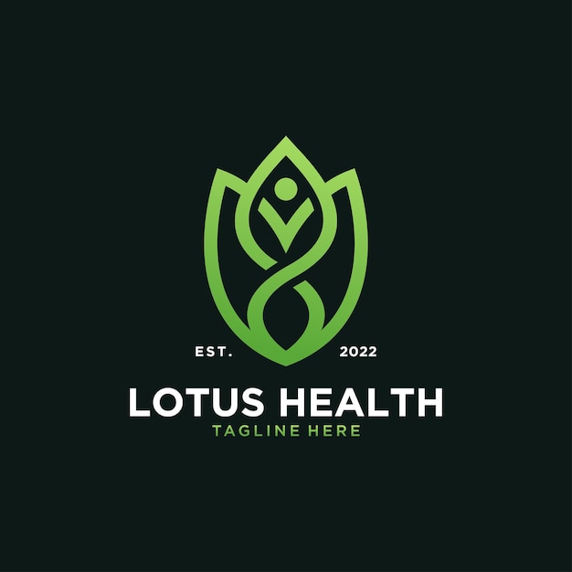 Green lotus health care logo design inspiration