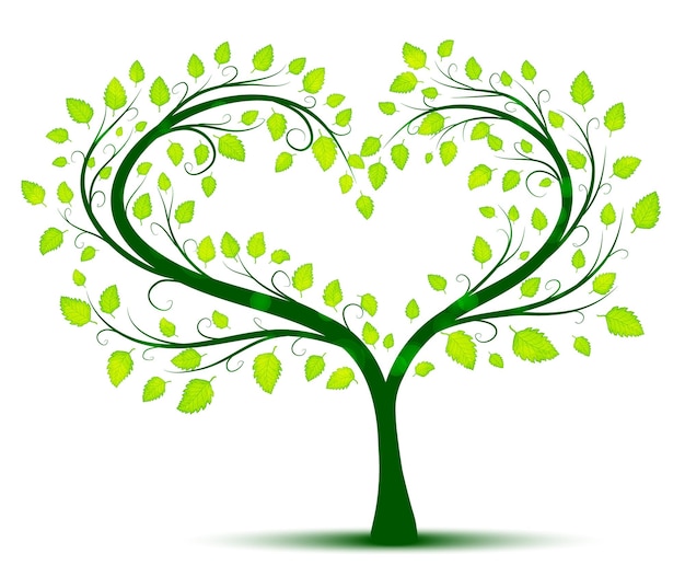 Vector green love tree