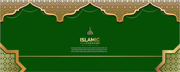 Green luxury Arabic Islamic background for Muslim