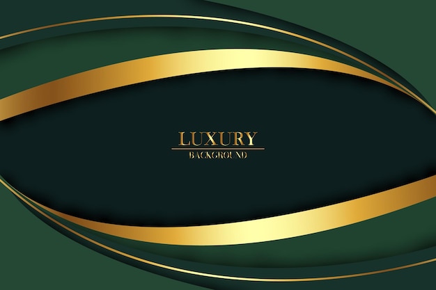 Green Luxury Background with Gold Gradient Design