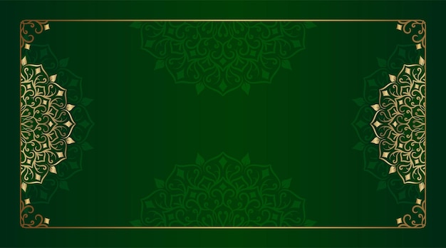 Green luxury background with mandala ornament