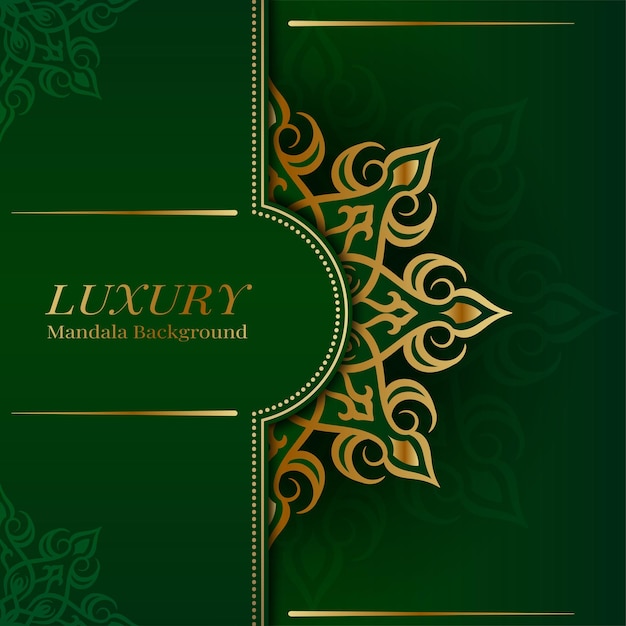 Green luxury background with mandala ornament