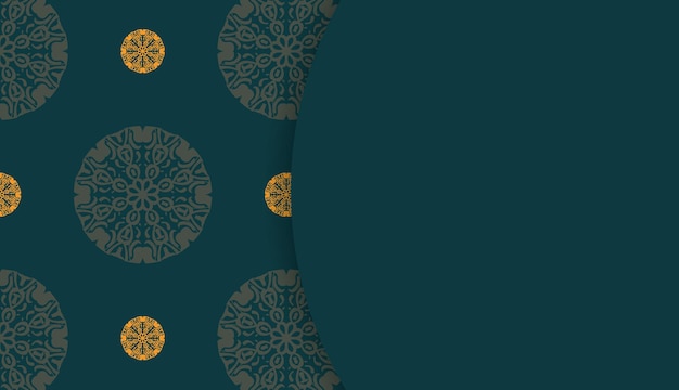 Green luxury banner with yellow pattern