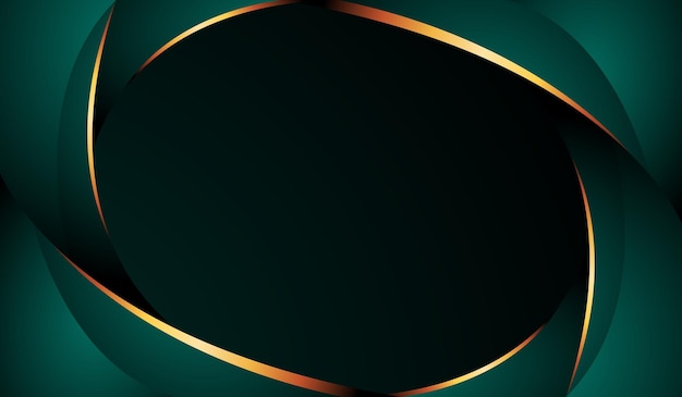 Vector green luxury dark background 3d modern abstract wave