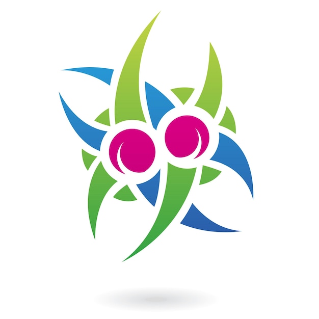 Green Magenta and Blue Plant Like Abstract Logo Icon