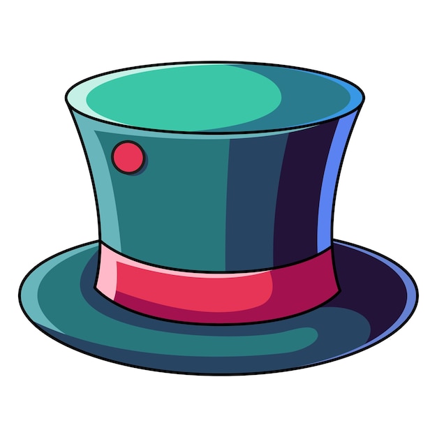 Vector green magic wizard top hat