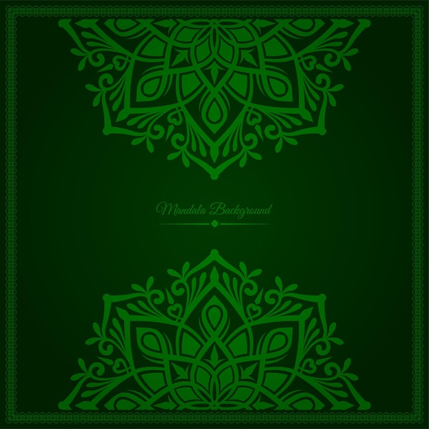 Green mandala background with decorative frame