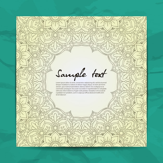 Green mandala design with text template