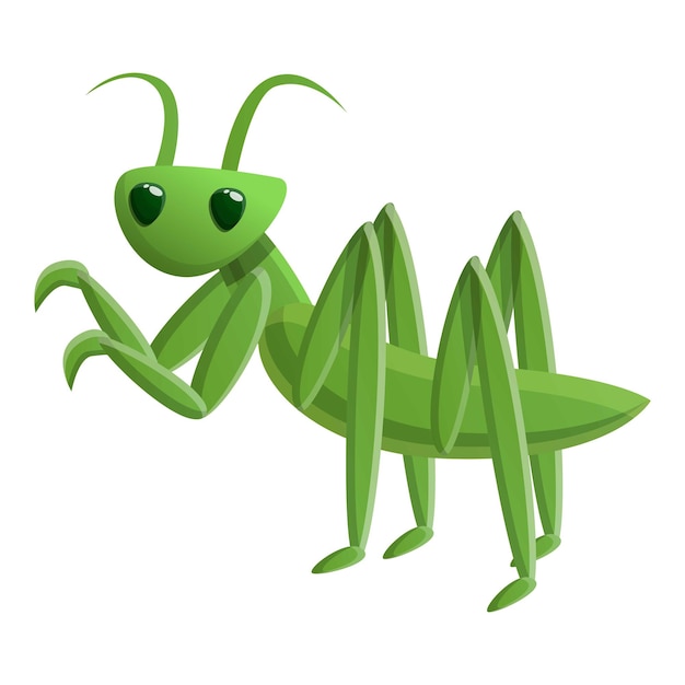 Green mantis icon Cartoon of green mantis vector icon for web design isolated on white background