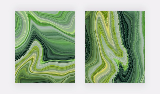 Green marble liquid wall art prints