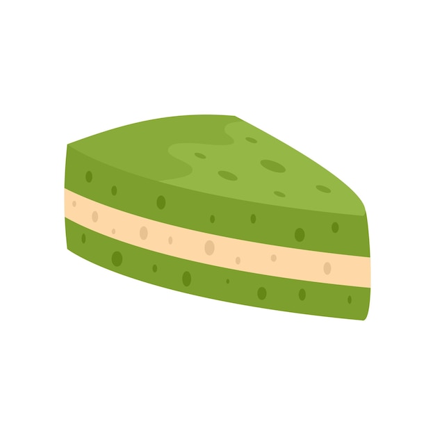 Green matcha cake icon Flat illustration of green matcha cake vector icon for web design