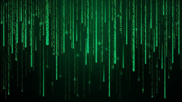 Green matrix numbers illustration