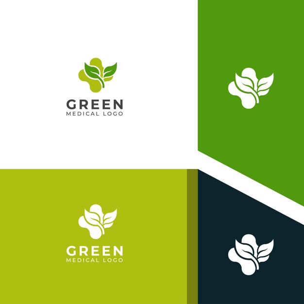 Зеленый медицинский логотип творческого векторного дизайна