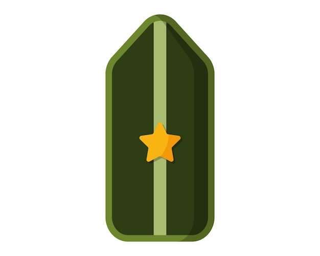 Cinturino chevron del soldato dell'esercito del distintivo della spalla di grado militare verde con una stella d'oro