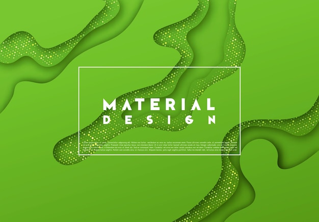 Green Minimal Abstract Liquid Background. 3d wavy texture. Dynamic art pattern.