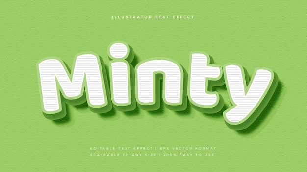 Green minty striped text style font effect