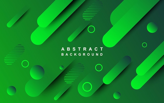 Vector green modern abstract background design geometric composition green neon gradations