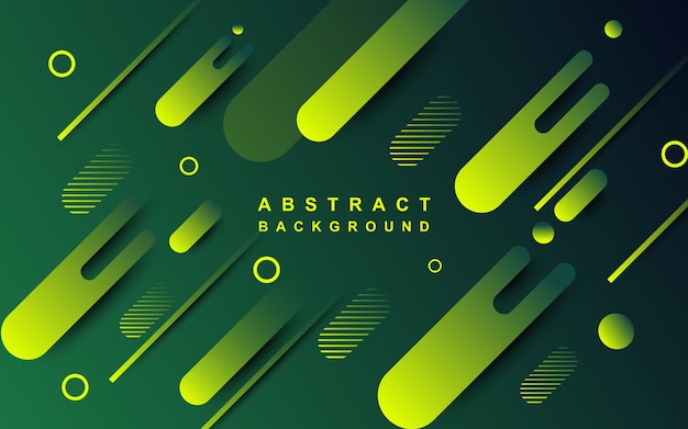 Vector green modern abstract background desugn geometric composition yellow neon green gradations