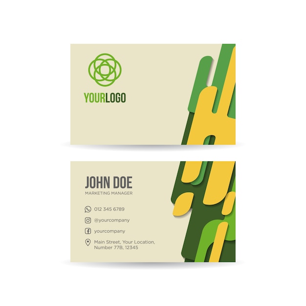 Green Modern Abstract Name Card