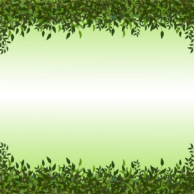 Vector green modern background with leaves