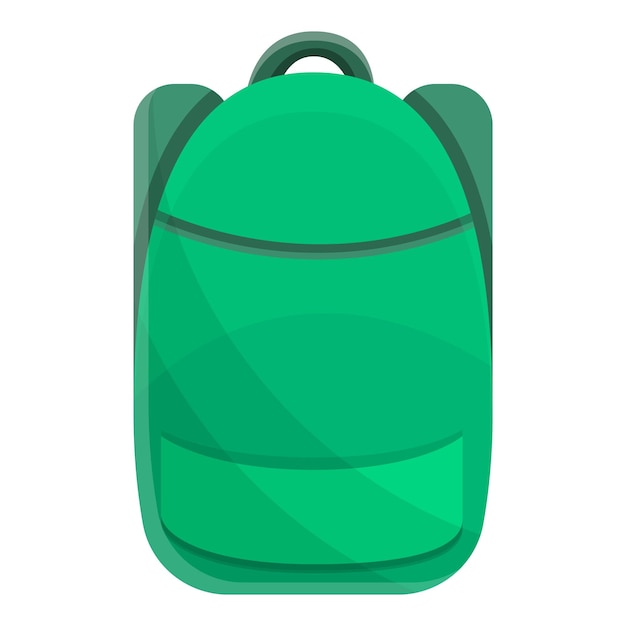 Green modern backpack icon Cartoon of green modern backpack vector icon for web design isolated on white background