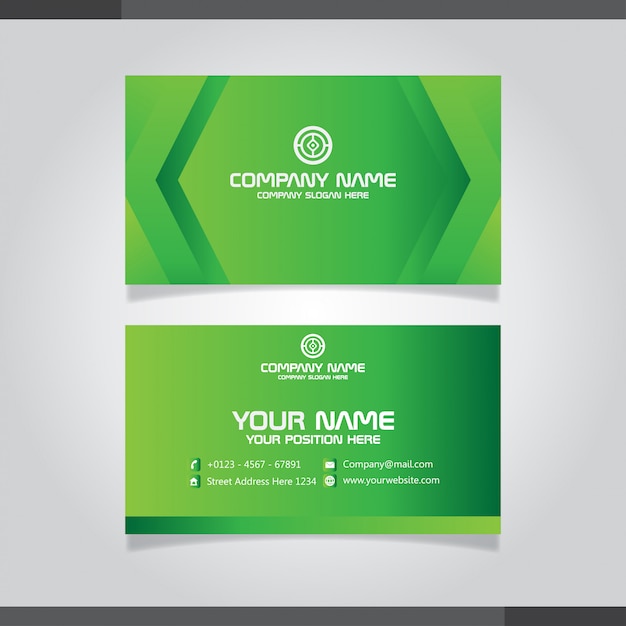 녹색 현대 크리 에이 티브 비즈니스 카드 및 이름 카드
