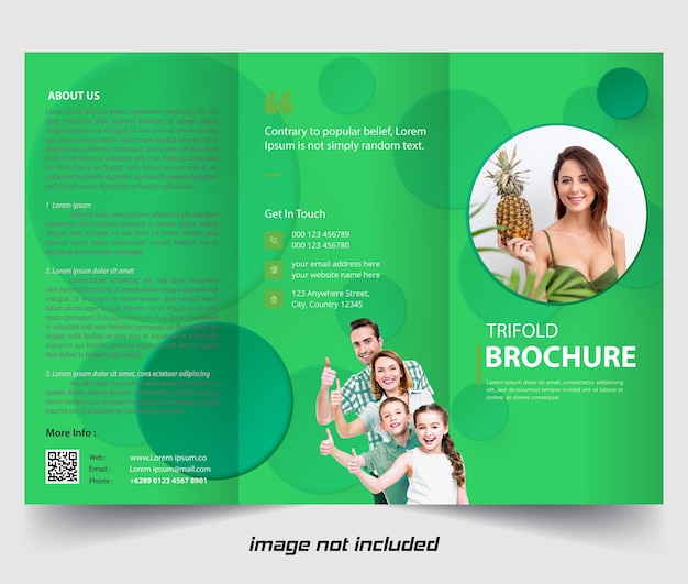 Зеленый современный профессиональный шаблон брошюры корпорации trifold