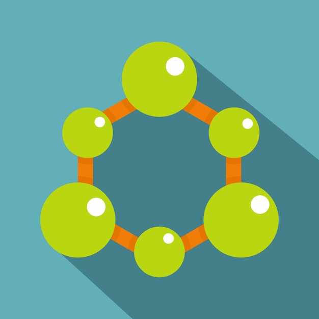 Vector green molecule structure icon. flat illustration of green molecule structure vector icon for web