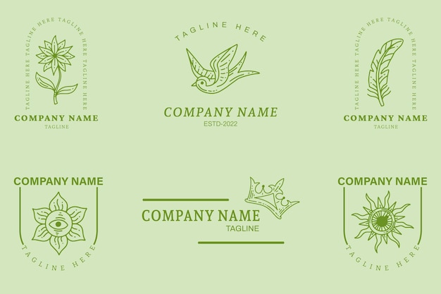 Premium Vector | Green mystical logo symbol templates element green soft  pastel