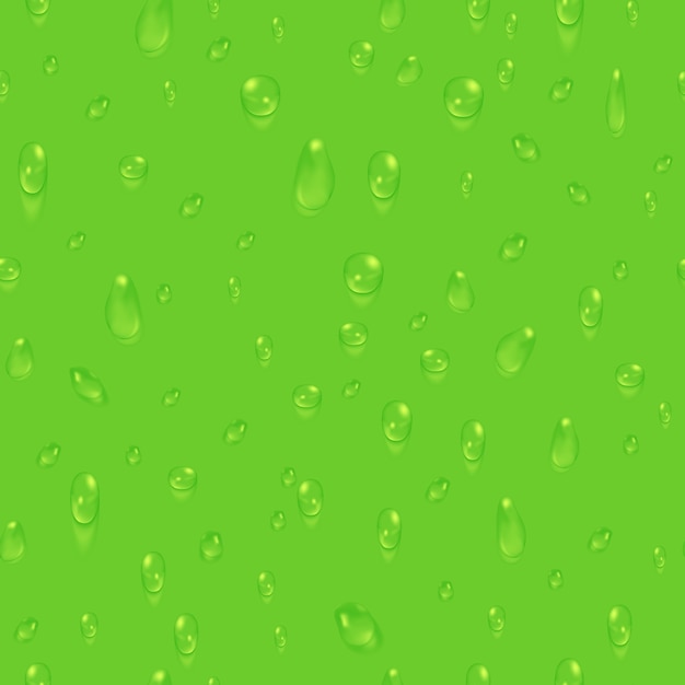 Green natural seamless background with water drops