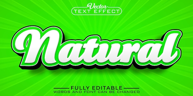 Шаблон редактируемого текстового эффекта Green Natural Vector