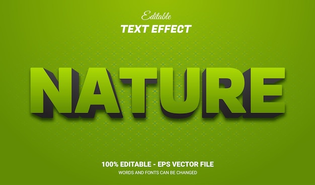 Green nature 3d logo template editable text effect style