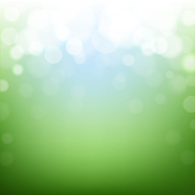 Vector green nature background with bokeh