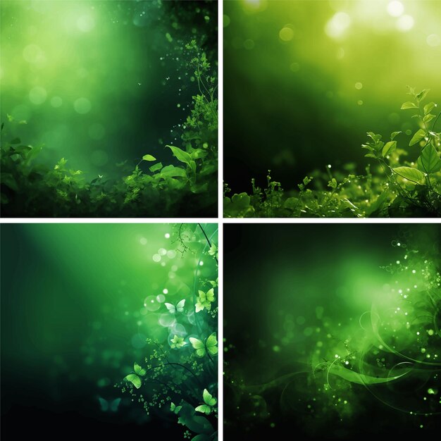 Vector green nature bright summer blurred spring bokeh leaf abstract pattern background light day