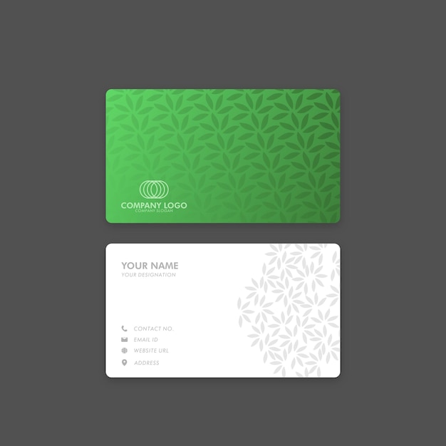 Green Nature Business Visiting Card Vector