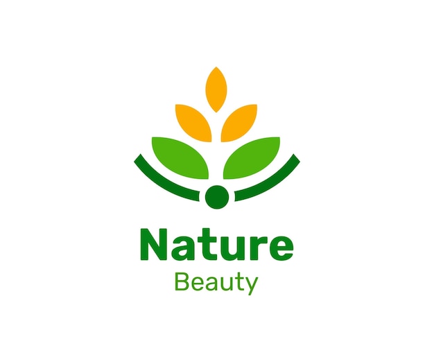 Green nature care logo design template