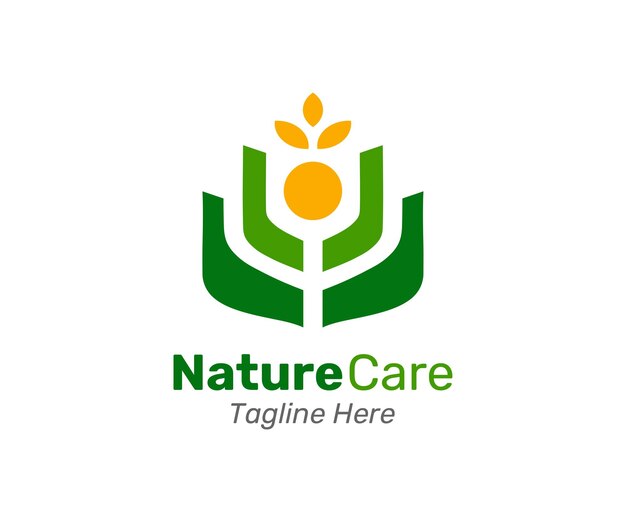 Зеленый шаблон дизайна логотипа ухода за природой