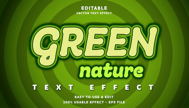 green nature editable text effect with modern and simple style