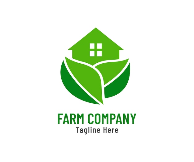 Green nature farm logo design template