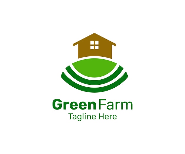 Green nature farm logo design template